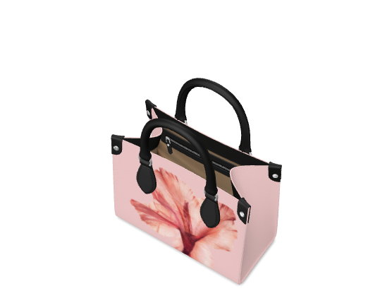 Pastel-Tone Leather Bag With Poppy Print – Floribus Collection, Mini Shopper Bag, HandBags