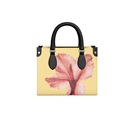 Pastel-Tone Leather Bag With Poppy Print – Floribus Collection, Mini Shopper Bag, HandBags