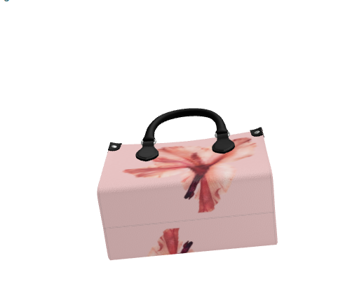 Pastel-Tone Leather Bag With Poppy Print – Floribus Collection, Mini Shopper Bag, HandBags