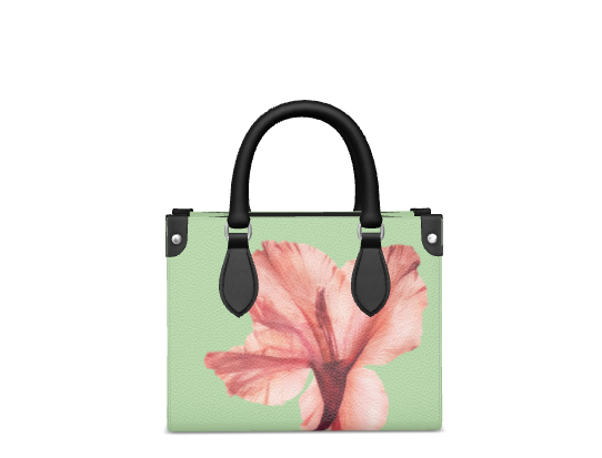 Pastel-Tone Leather Bag With Poppy Print – Floribus Collection, Mini Shopper Bag, HandBags