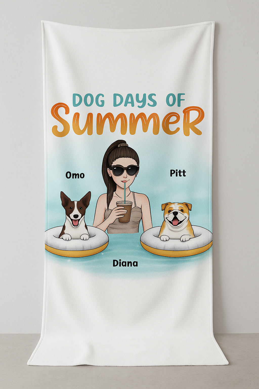 Women’s Summer Beach Towel - with your Dog(s), OP002