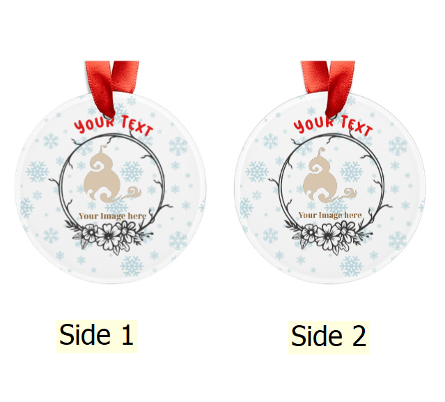 Personalized Christmas Acrylic Ornament, Custom Photo Christmas Ornament, Holiday Acrylic Ornament, OP004