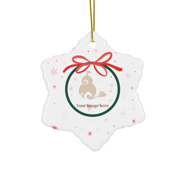 Personalized Christmas Ceramic Ornament, Custom Photo Christmas Ornament, OP001
