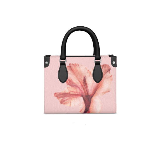 Pastel-Tone Leather Bag With Poppy Print – Floribus Collection, Mini Shopper Bag, HandBags