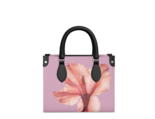 Pastel-Tone Leather Bag With Poppy Print – Floribus Collection, Mini Shopper Bag, HandBags