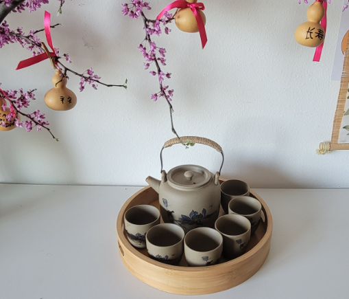 Blue Lotus Ceramic Tea Set, Chinese tea set, Tea Gift set, NC024