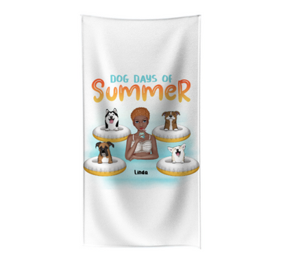 Women’s Summer Beach Towel - with your Dog(s), OP002