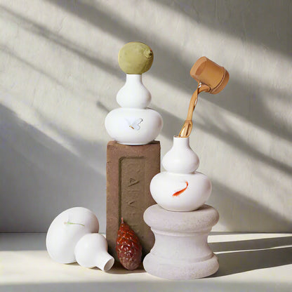 Hand-Painted Mini Porcelain Gourd Vase,  Beautiful Vase, NC019