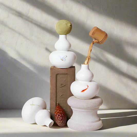 Hand-Painted Mini Porcelain Gourd Vase,  Beautiful Vase