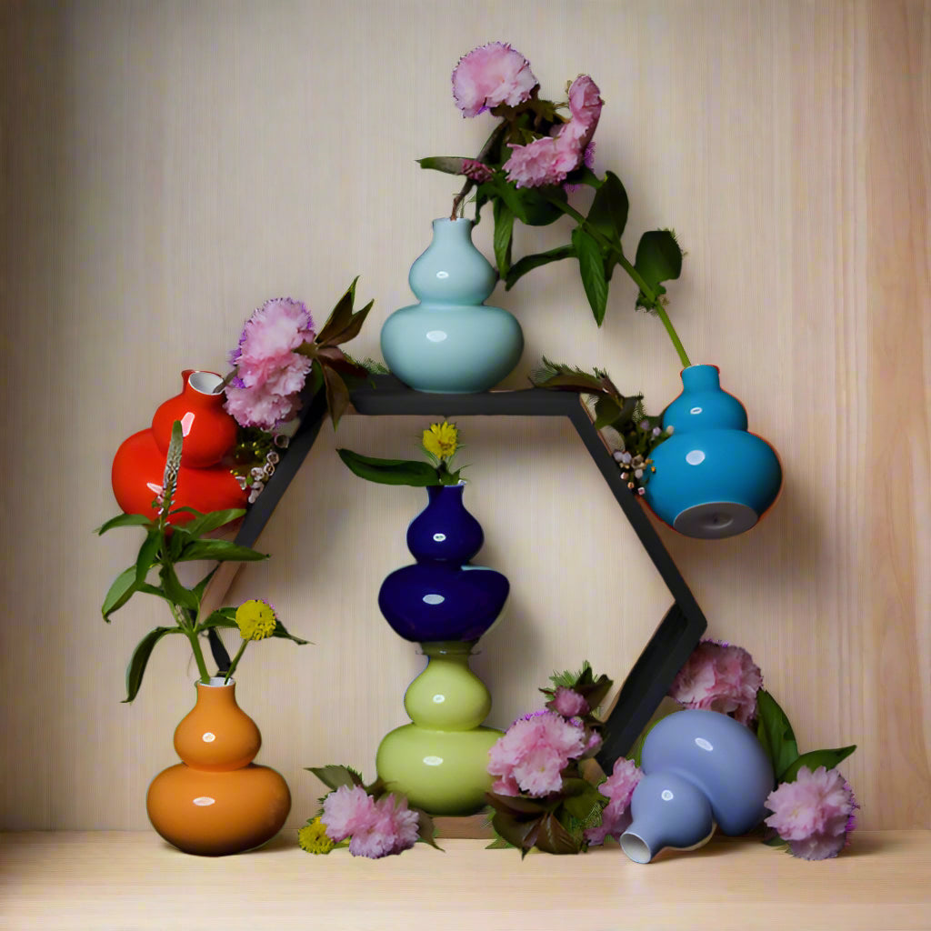 Mini Glossy Porcelain Gourd Vase, Chinese Porcelain Vase, Beautiful Vase, NC021