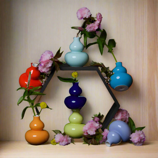 Mini Glossy Porcelain Gourd Vase, Chinese Porcelain Vase, Beautiful Vase