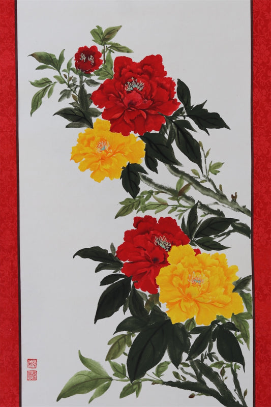 Ink Wash Painting - by Nguyen Gia Hy, Wall Paintings, Flower Painting, Traditional Painting, OA001