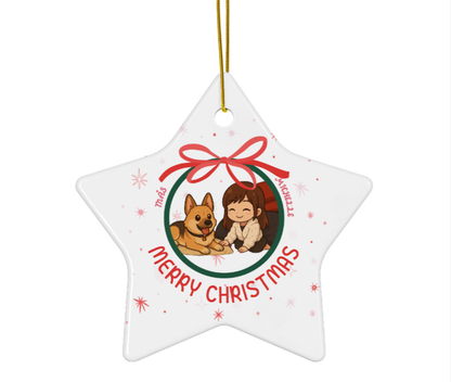 Personalized Christmas Ceramic Ornament, Custom Photo Christmas Ornament, OP001