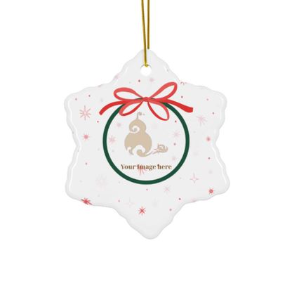 Personalized Christmas Ceramic Ornament, Custom Photo Christmas Ornament, OP001