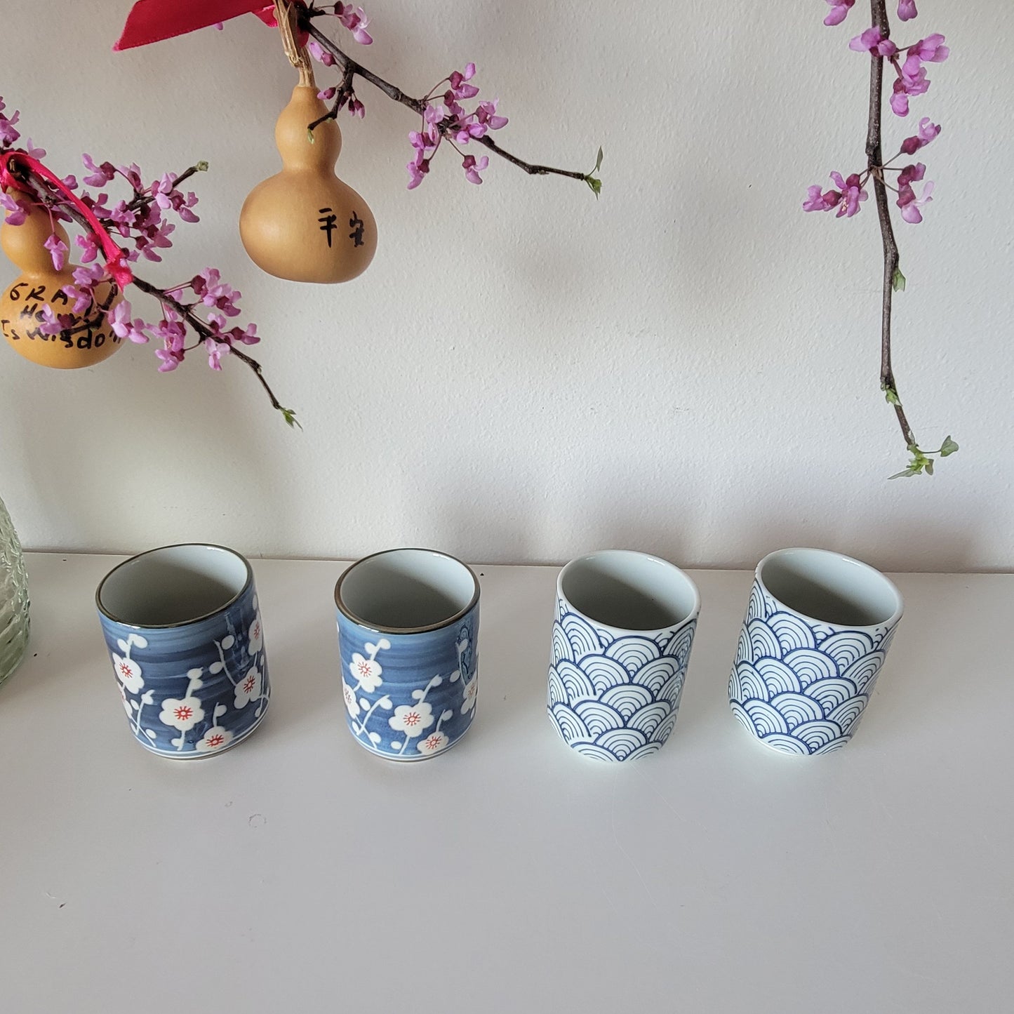 Set of 4 Handcrafted Ceramic Tea Cups, Coffee Cup, Chinese Style Tea Mug, Tea Gifts Set, NC002