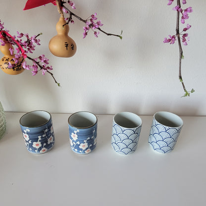 Set of 4 Handcrafted Ceramic Tea Cups, Coffee Cup, Chinese Style Tea Mug, Tea Gifts Set, NC002