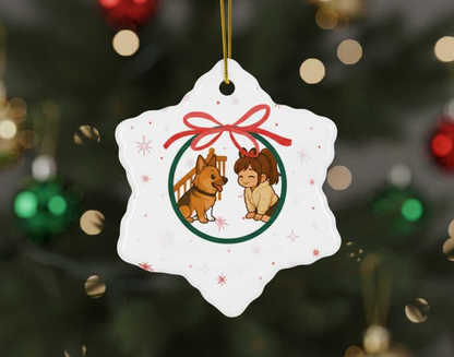 Personalized Christmas Ceramic Ornament, Custom Photo Christmas Ornament, OP001