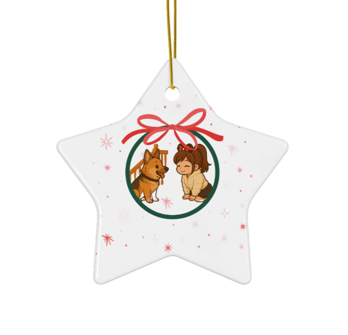 Personalized Christmas Ceramic Ornament, Custom Photo Christmas Ornament, OP001