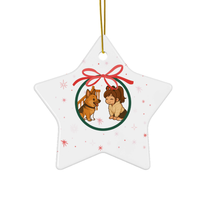 Personalized Christmas Ceramic Ornament, Custom Photo Christmas Ornament, OP001