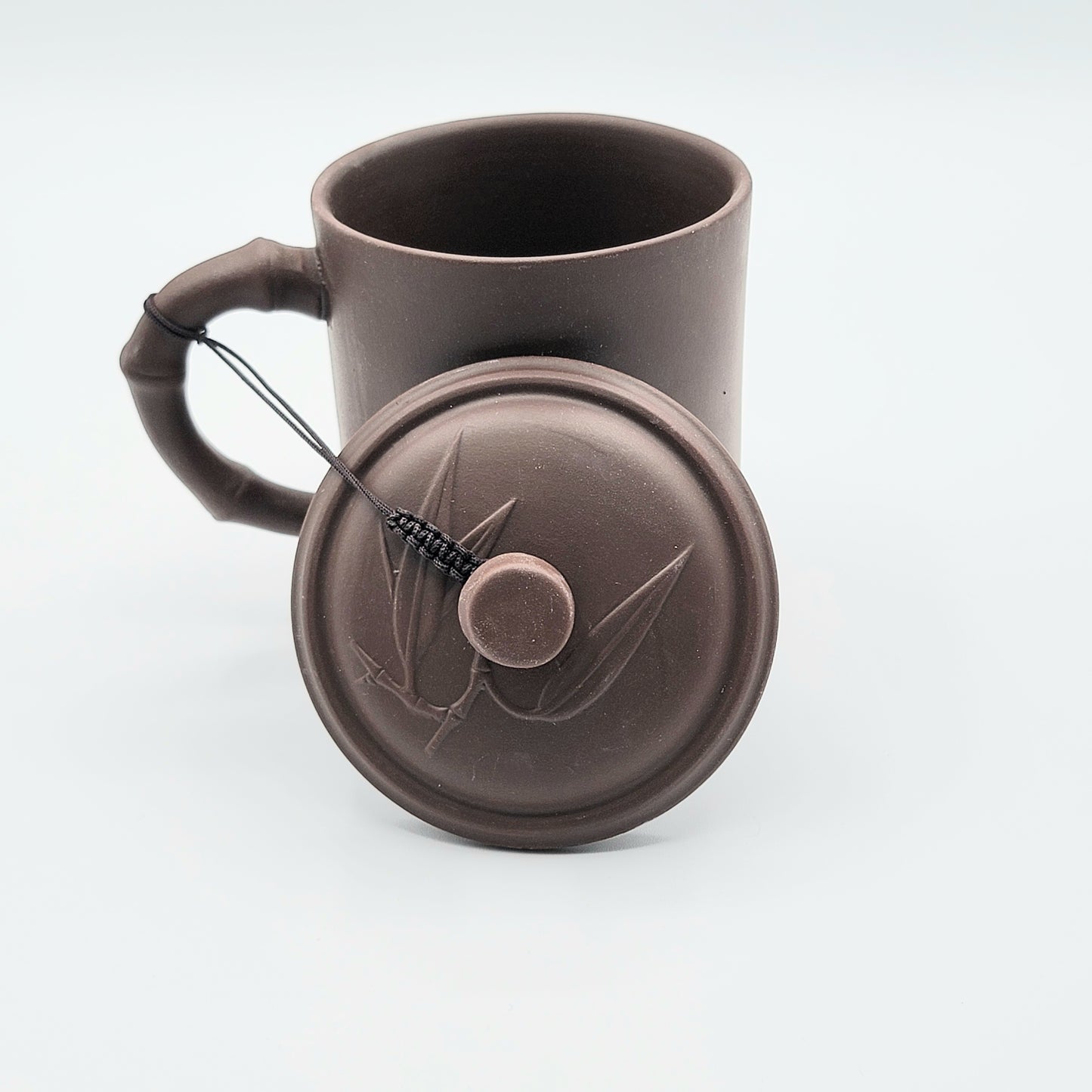 Yixing Zisha Clay Mug – Bamboo & Lotus Motifs, Clay Chinese, Tea Cup, Coffee Cup, Chinese Style Tea Mug, NC003