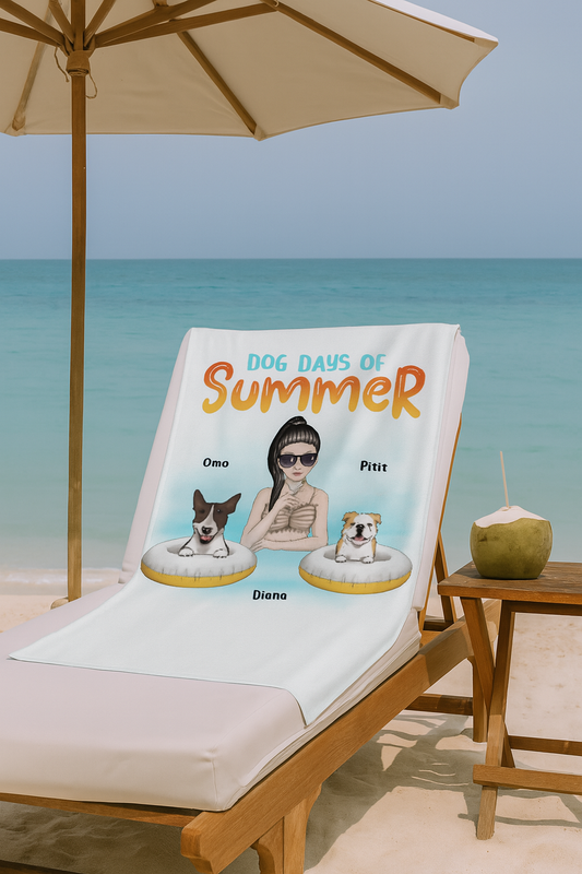 Women’s Summer Beach Towel - with your Dog(s), OP002