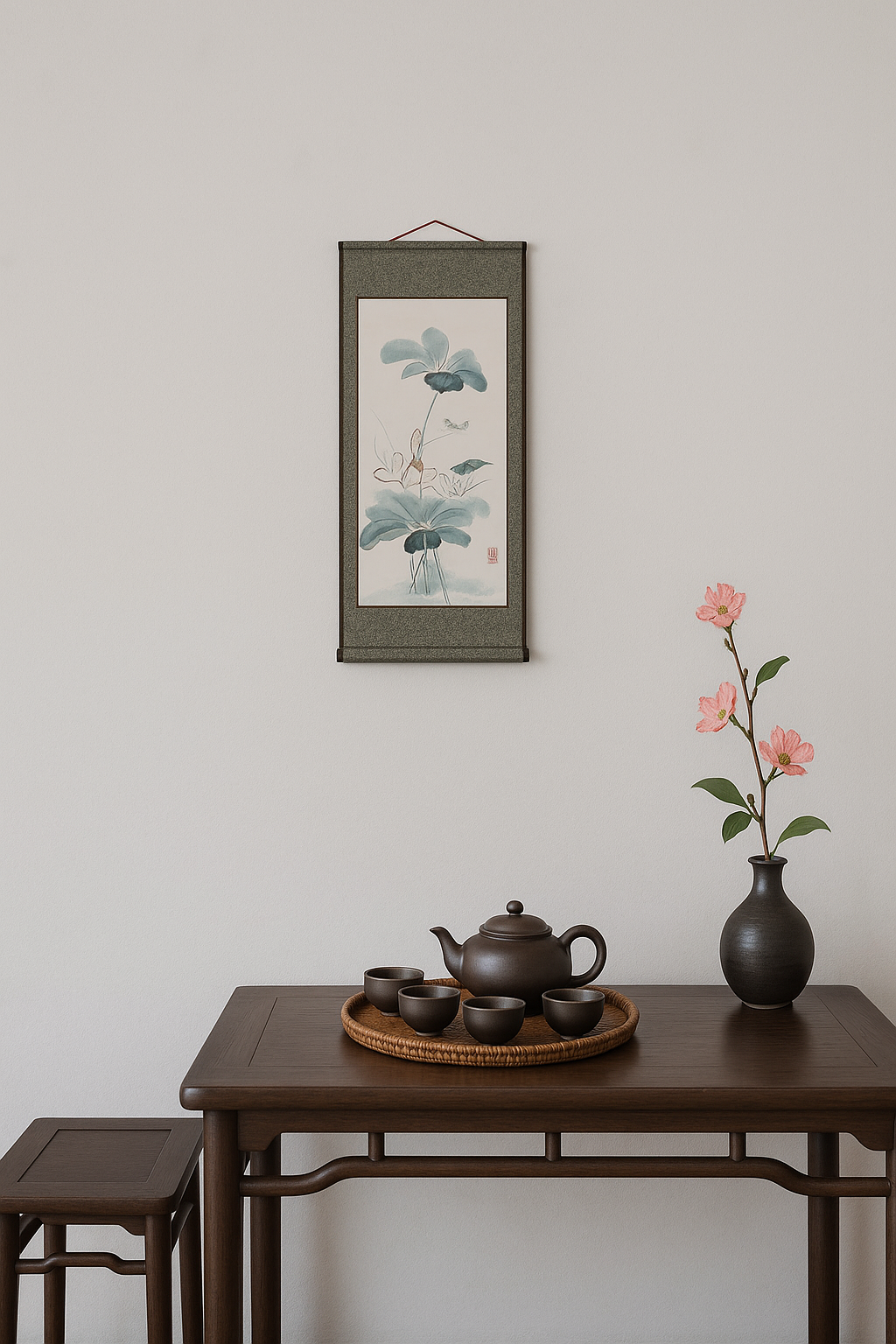 Ink Wash Painting - by Nguyen Gia Hy, Wall Paintings, Flower Painting, Traditional Painting, OA001